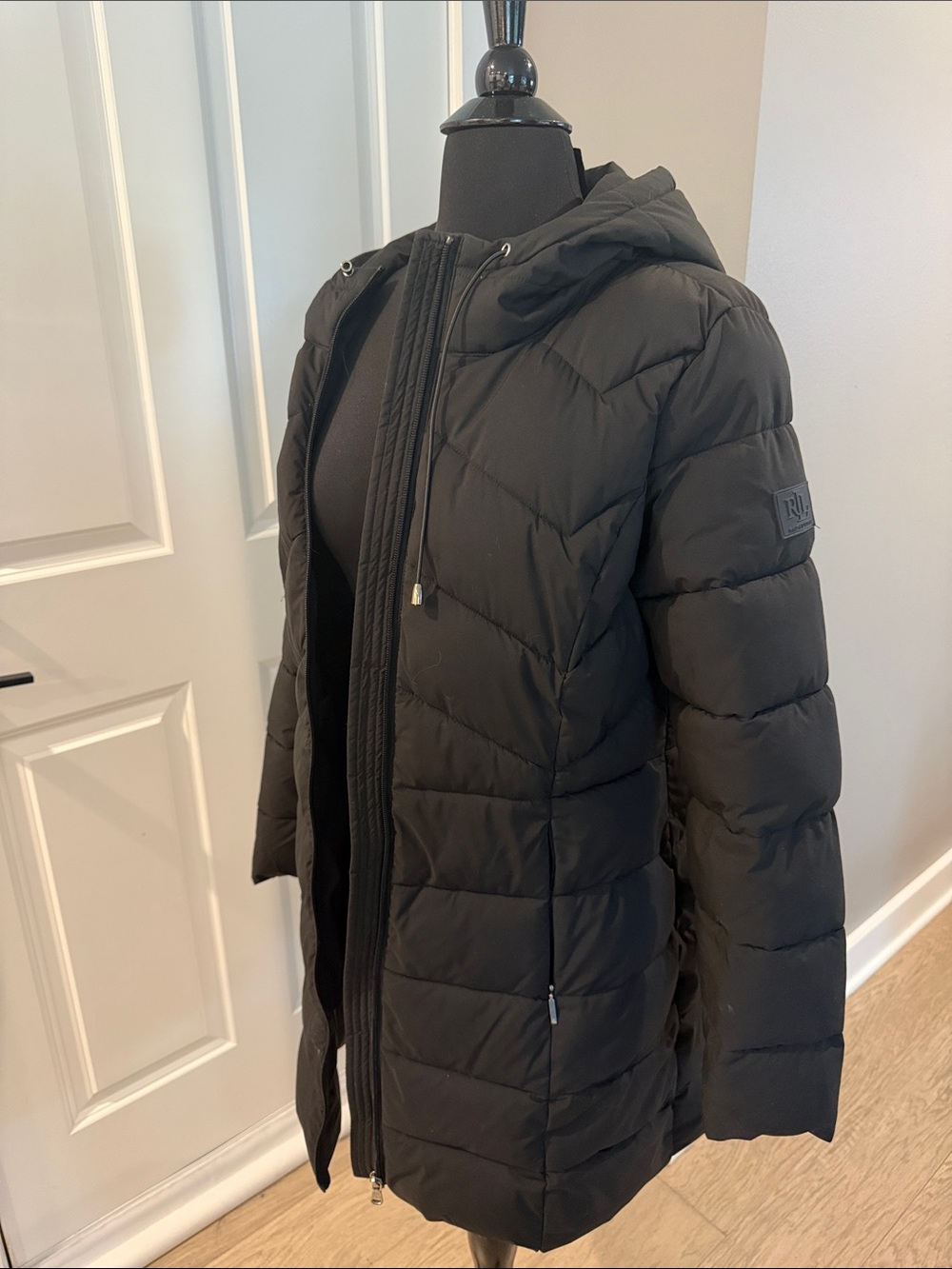 Ralph Lauren Black Quilted Hooded Puffer Coat